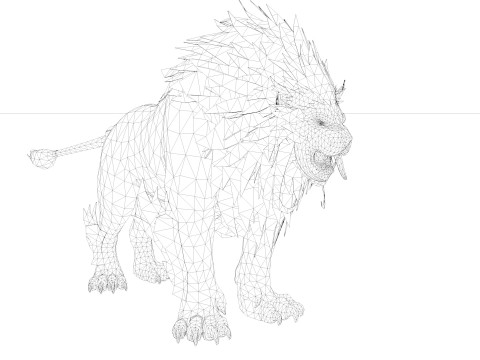 Black Fire Lion Modelo 3D