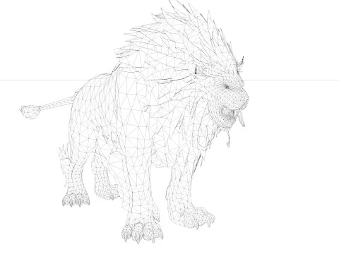Black Fire Lion 3D Model