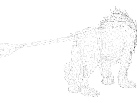 Black Fire Lion 3D Model