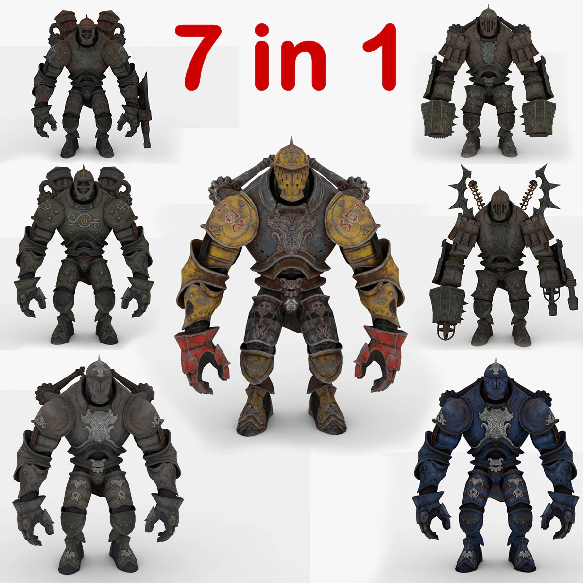 6 Mech Collection 3D Model .c4d .max .obj .3ds .fbx .stl .blend