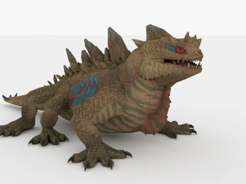 3in1 Basilisk Rigged and Animated 3D Model