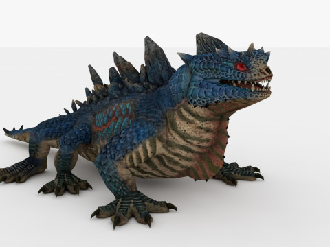 3in1 Basilisk Rigged and Animated 3D Модель