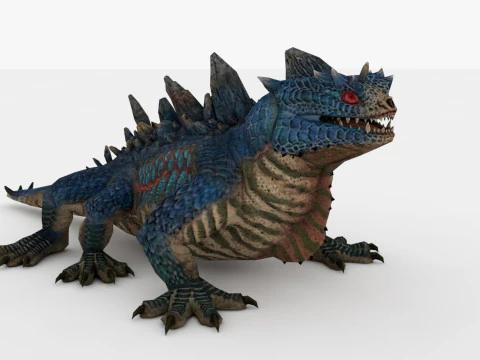 3in1 Basilisk Rigged and Animated 3D Model