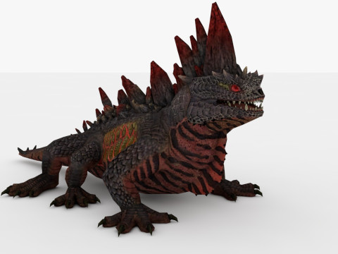 3in1 Basilisk Rigged and Animated 3D Модель