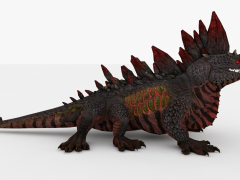 3in1 Basilisk Rigged and Animated 3D Модель