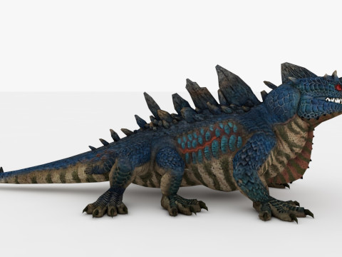 3in1 Basilisk Rigged and Animated 3D Модель