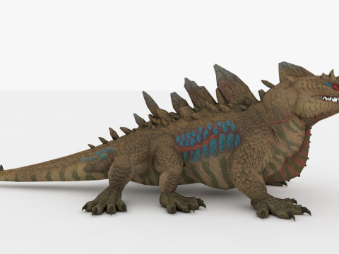 3in1 Basilisk Rigged and Animated 3D Модель