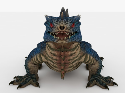 3in1 Basilisk Rigged and Animated 3D Модель