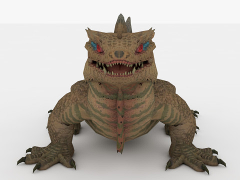 3in1 Basilisk Rigged and Animated 3D Модель