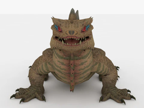 3in1 Basilisk Rigged and Animated 3D Model
