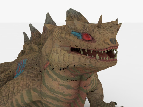 3in1 Basilisk Rigged and Animated 3D Модель