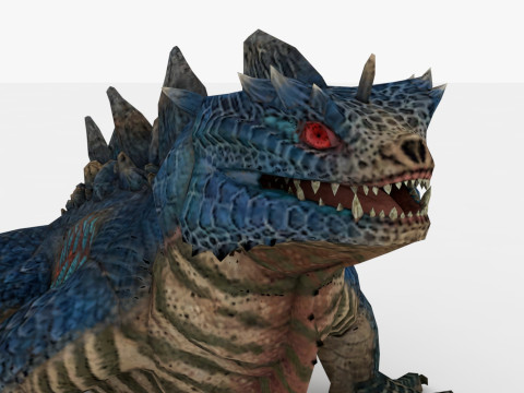 3in1 Basilisk Rigged and Animated 3D Модель