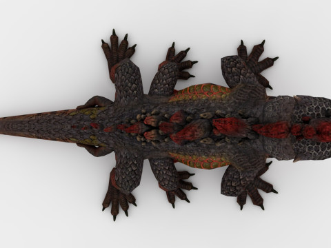 3in1 Basilisk Rigged and Animated 3D Модель