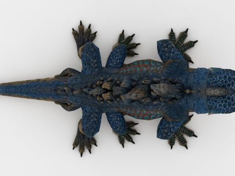 3in1 Basilisk Rigged and Animated 3D Модель