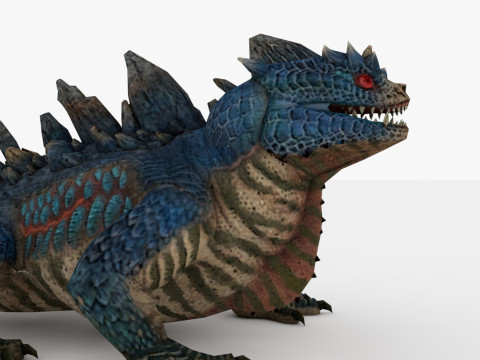 3in1 Basilisk Rigged and Animated 3D Модель