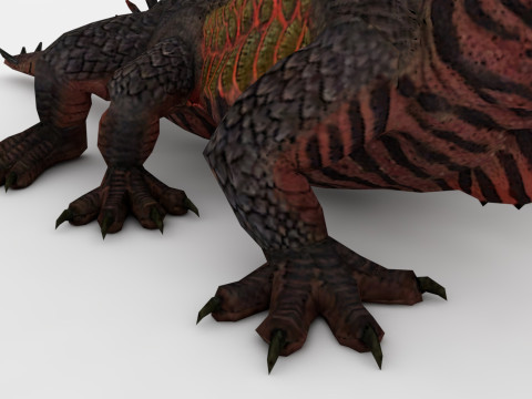 3in1 Basilisk Rigged and Animated 3D Модель