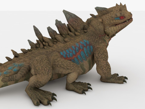 3in1 Basilisk Rigged and Animated 3D Модель