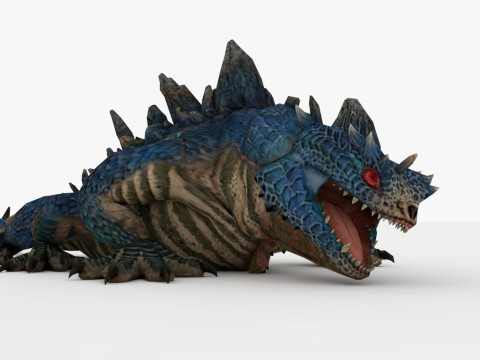 3in1 Basilisk Rigged and Animated 3D Модель