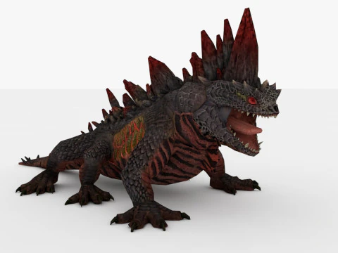 3in1 Basilisk Rigged and Animated 3D Model