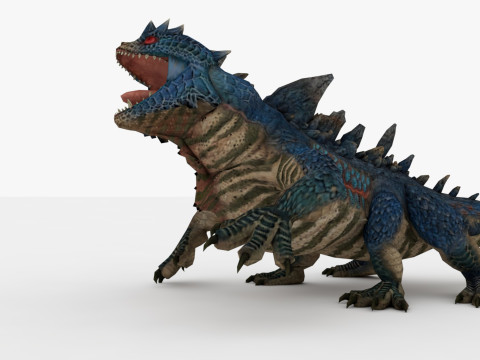 3in1 Basilisk Rigged and Animated 3D Модель