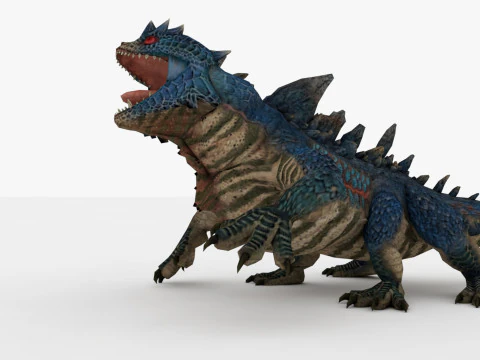 3in1 Basilisk Rigged and Animated 3D Model