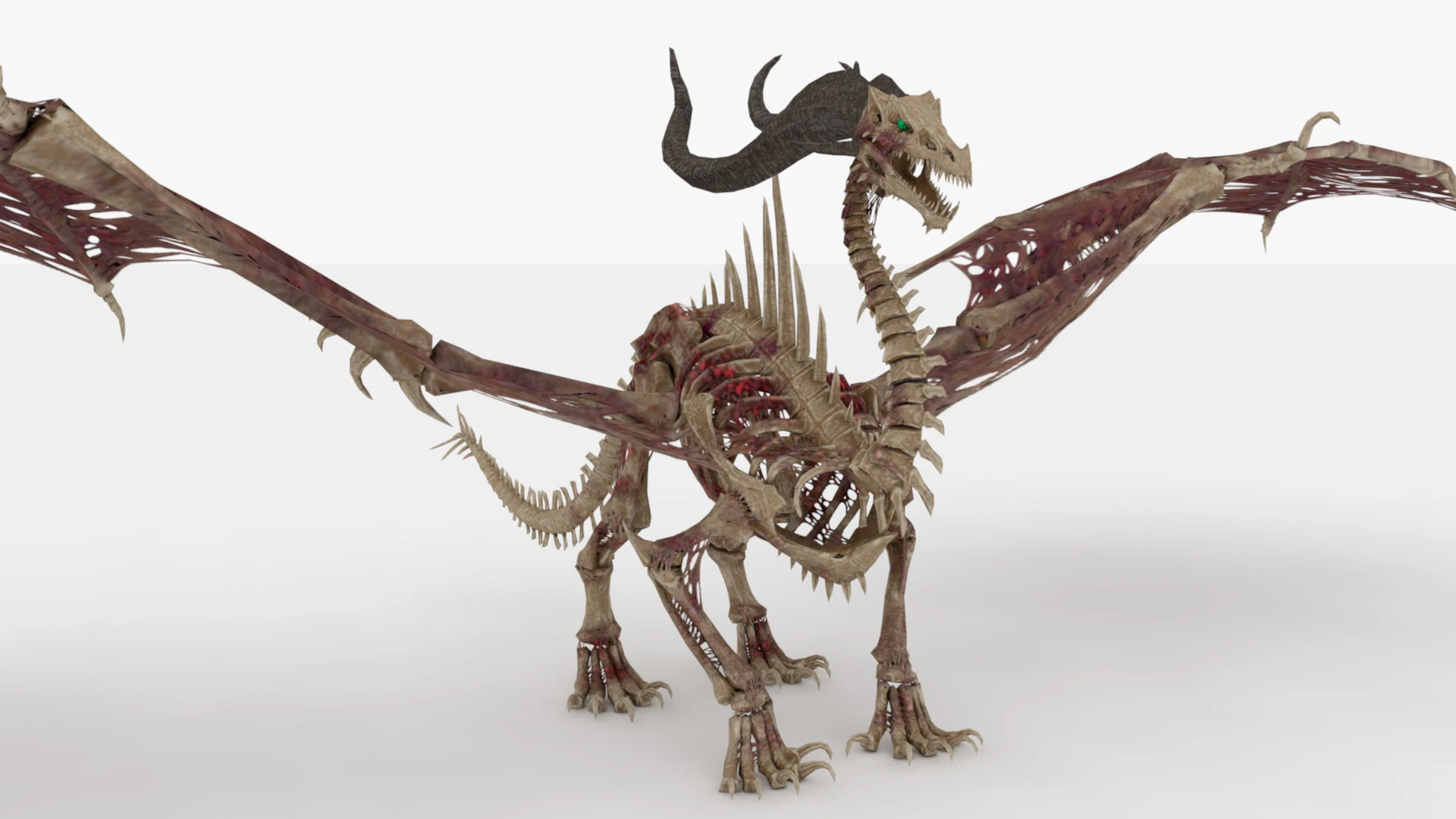 Bone Dragon Monster 3D Model .c4d .max .obj .3ds .fbx .stl .blend 