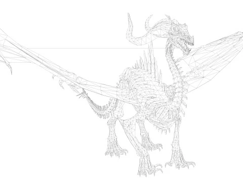 Bone Dragon Monster 3D Model