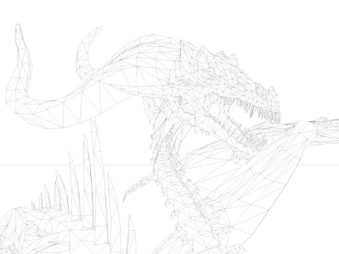 Bone Dragon Monster 3D Model