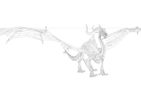 Bone Dragon Monster 3D Model