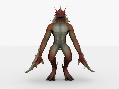 Drag Monster Rigged and Animated 3D Model