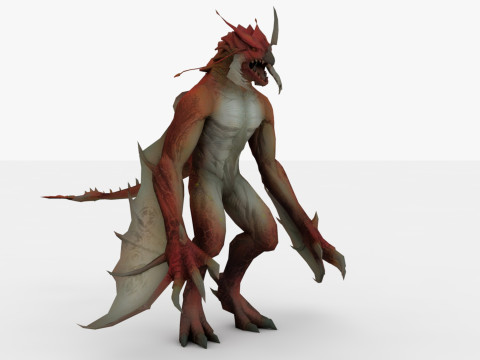 Drag Monster Rigged and Animated Modello 3D