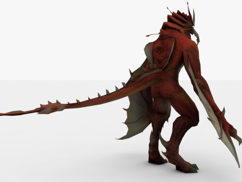 Drag Monster Rigged and Animated Modello 3D
