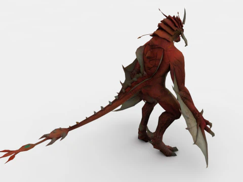 Drag Monster Rigged and Animated 3D Model