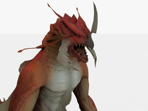 Drag Monster Rigged and Animated Modello 3D