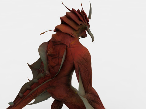 Drag Monster Rigged and Animated Modello 3D