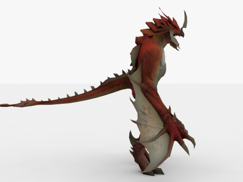 Drag Monster Rigged and Animated Modello 3D