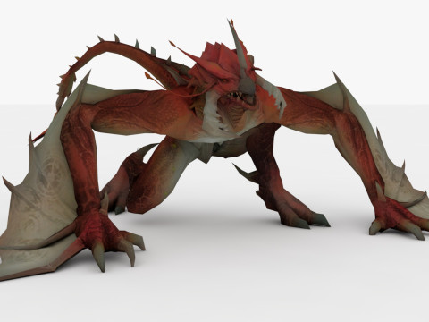 Drag Monster Rigged and Animated Modello 3D
