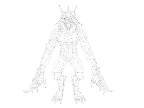Drag Monster Rigged and Animated Modello 3D