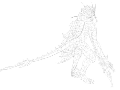 Drag Monster Rigged and Animated Modello 3D