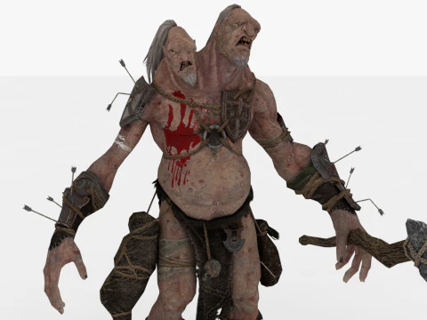 머리가 두 개인 괴물 3D 모델