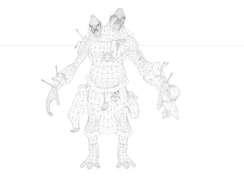 머리가 두 개인 괴물 3D 모델
