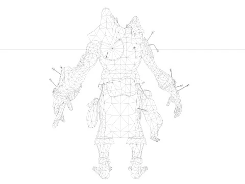 머리가 두 개인 괴물 3D 모델