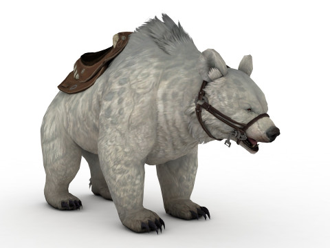 White polar BEAR Rigged 3D Model