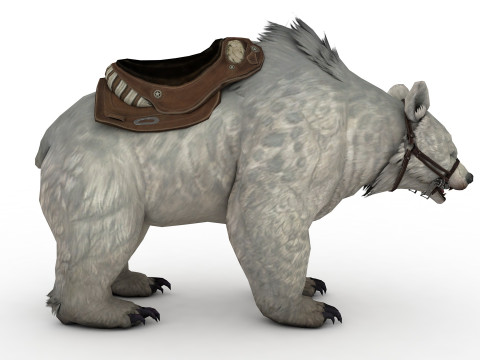 White polar BEAR Rigged 3D Model