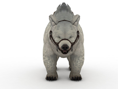 White polar BEAR Rigged 3D Model