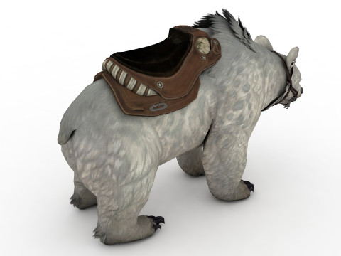 White polar BEAR Rigged 3D Model