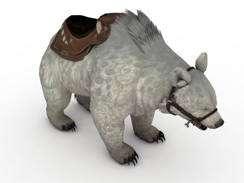 White polar BEAR Rigged 3D Model