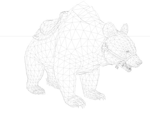 White polar BEAR Rigged 3D Model