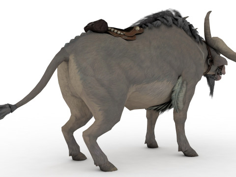 Buffalo Rigged and Animated 3D Model
