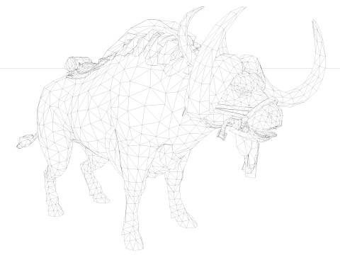 Buffalo Rigged and Animated 3D Model